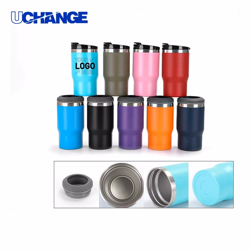 14oz Insulated Can Cooler with Two Lids