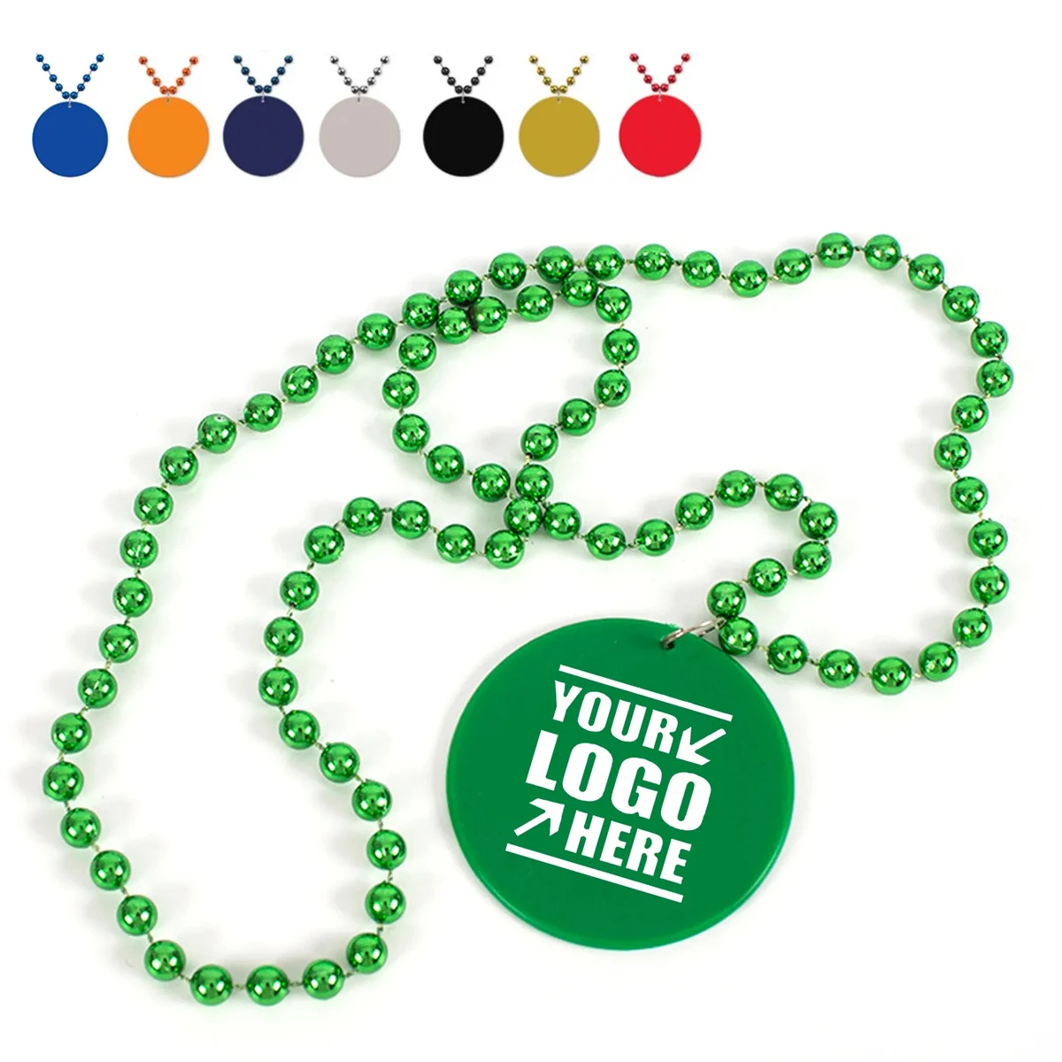 Custom Plastic Beads Necklace With Medallion 1