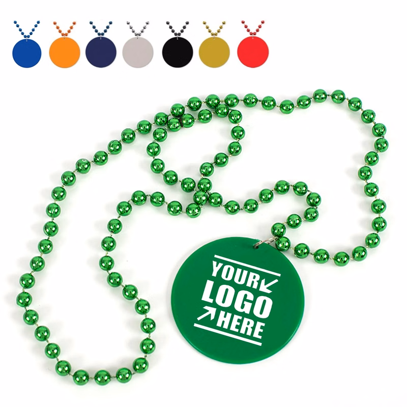 Custom Plastic Beads Necklace With Medallion