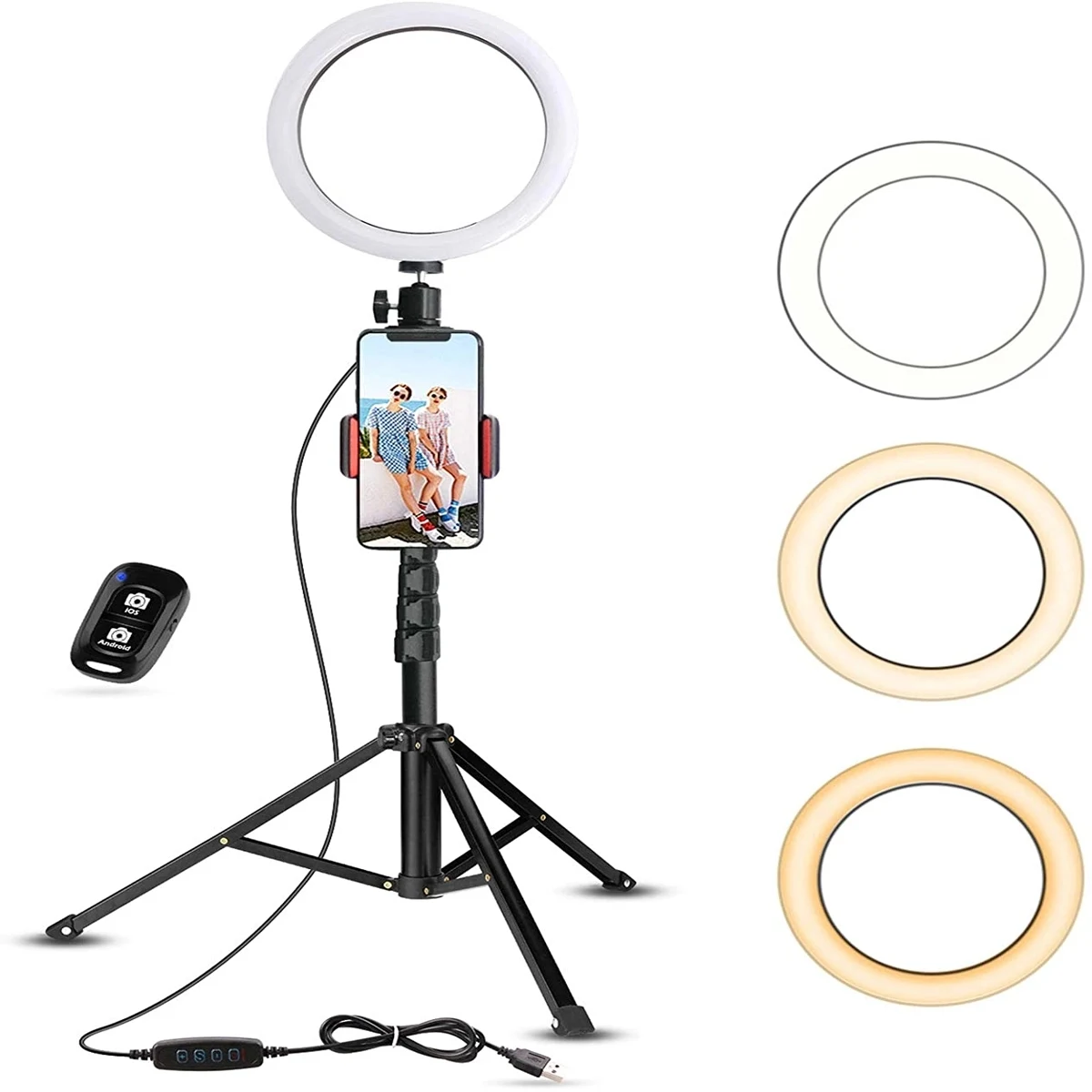 Selfie Ring Light with Tripod Stand & Phone Clip 1
