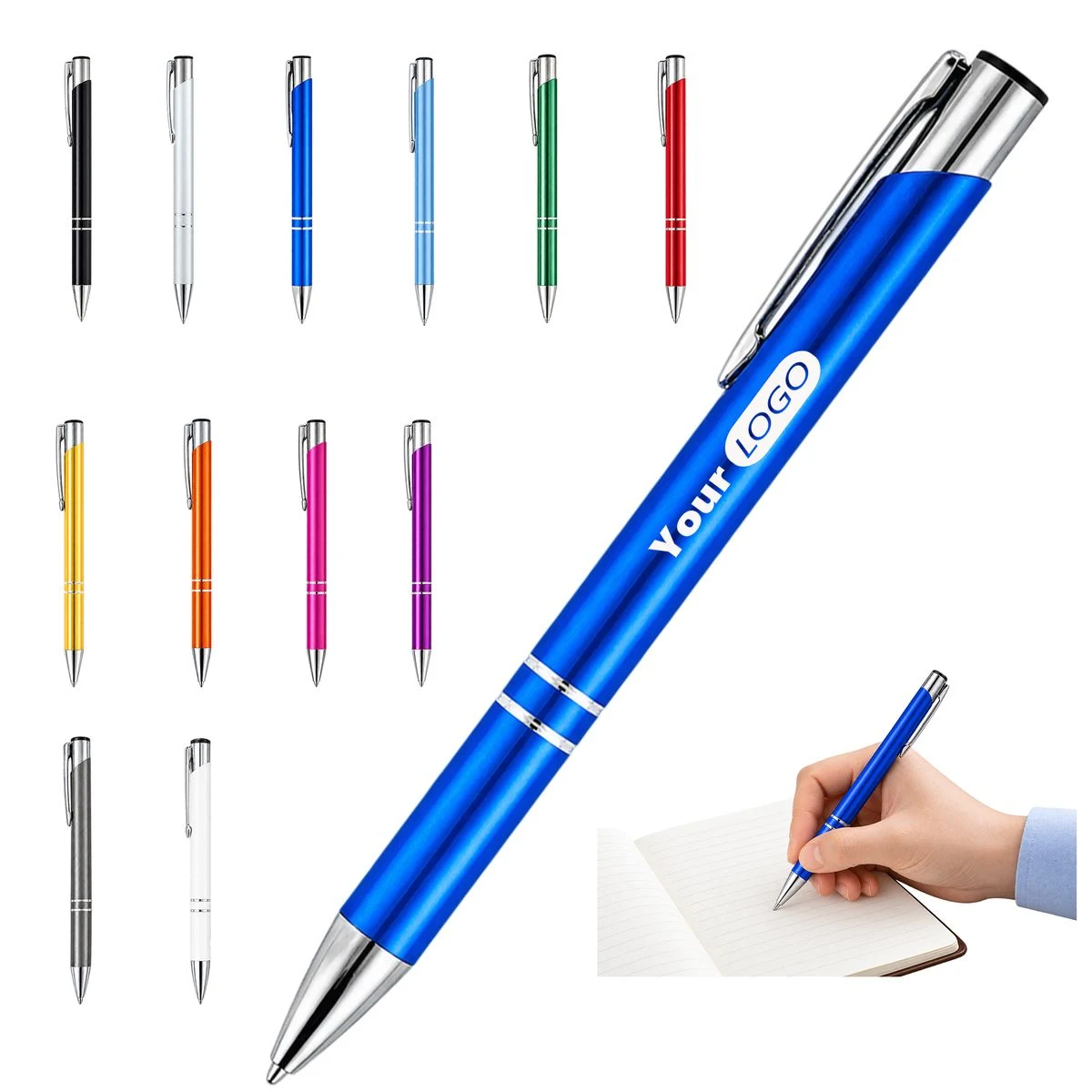 Metal Click Action Ballpoint Pen With Clip 1