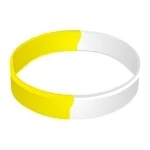 Embossed Segmented Color Filled Silicone Wristband Keychain 1