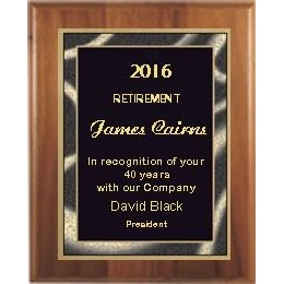 8" x 10" Cherry Finish Plaque with a Black Artist Plate 1