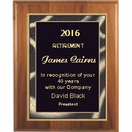 8" x 10" Cherry Finish Plaque with a Black Artist Plate