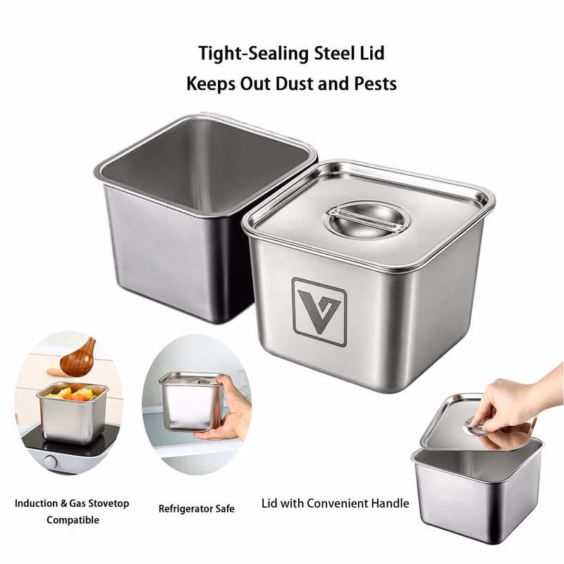 Stainless Steel Square Ingredient Container