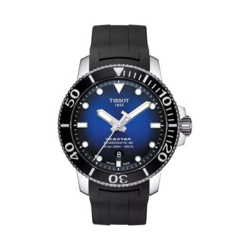 Tissot Seastar 1000 Black Rubber Strap Watch 1