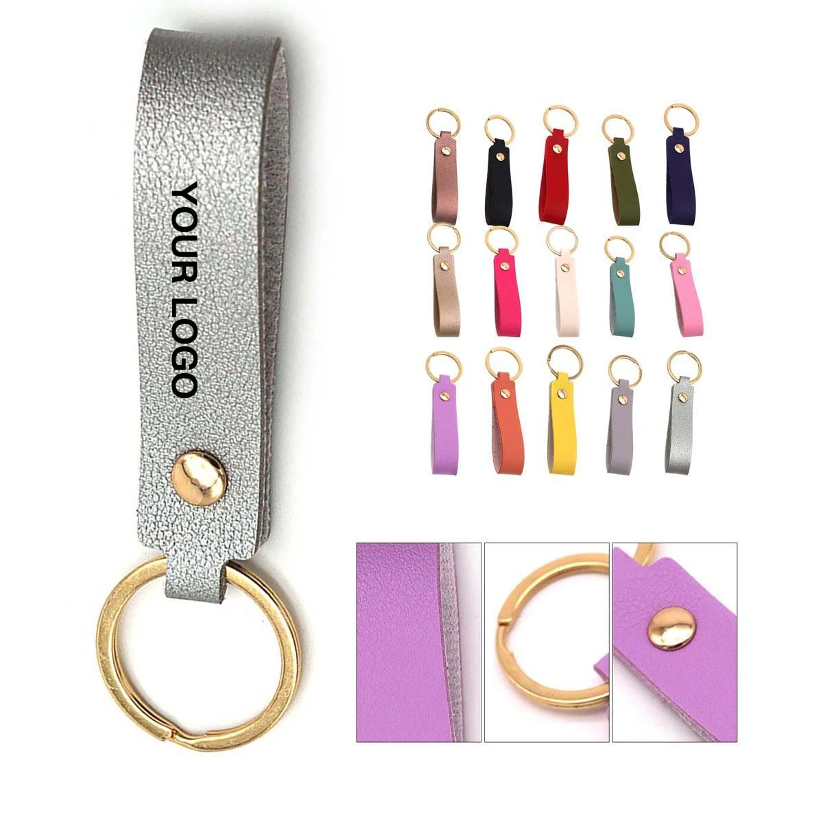 Leather Keychain with Metal Ring for Everyday Use 1