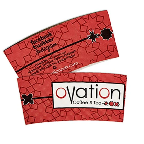 Large White "ECONO" Hot Cup Sleeves - Flexographic printed 1