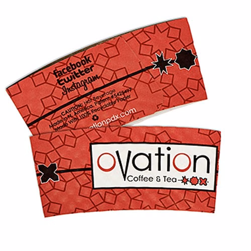 Large White "ECONO" Hot Cup Sleeves - Flexographic printed
