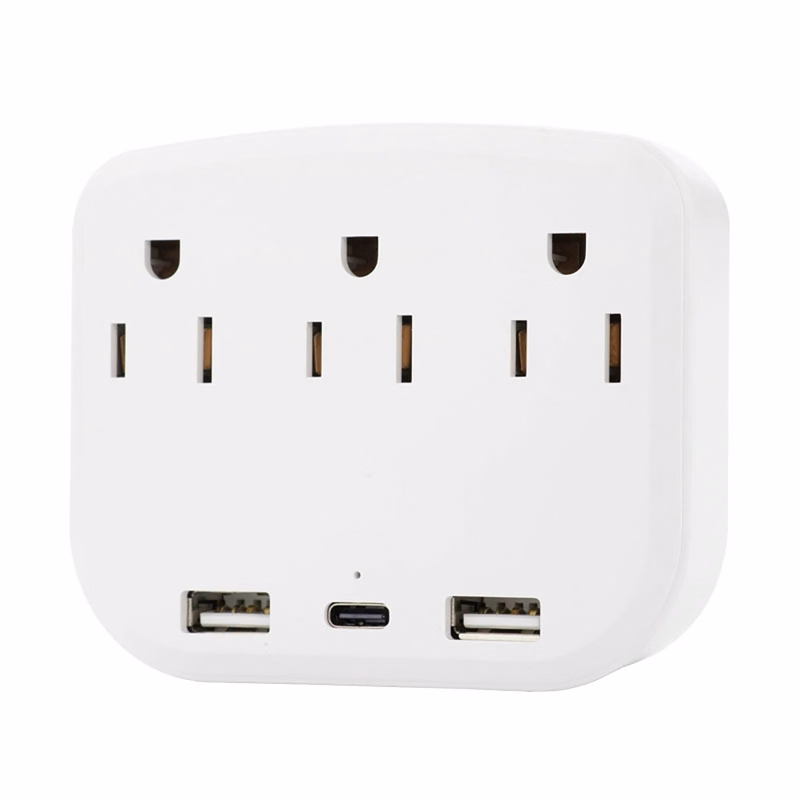 3-Outlet Extender With 3 Usb Power Strip
