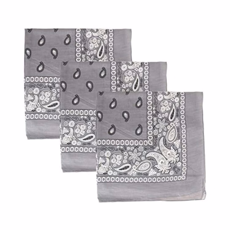 Cotton Bandanas - Paisley Gray