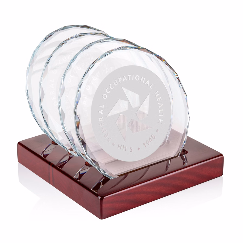 Porterfield Coasters - Set of 4 on Piano Finish Rosewood