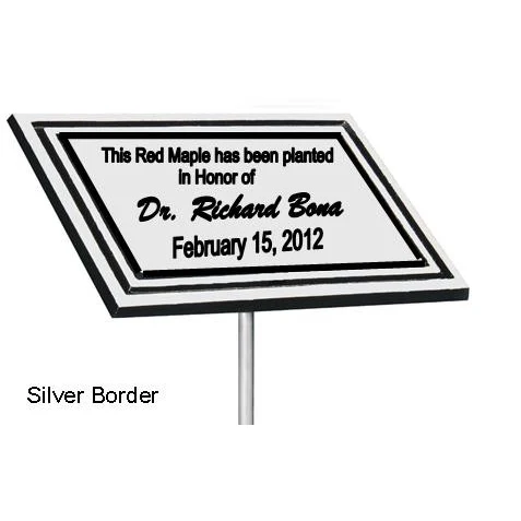 4" x 6" Silver Border Cast Aluminum Stake Plaque 1