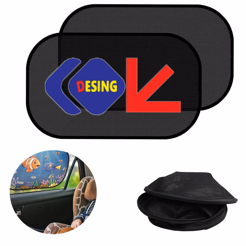 A Pair Of Full Color Black Mesh Car Side Sunshade