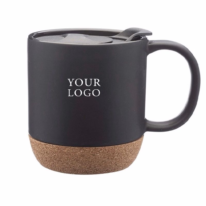 Cork-Wrapped Bottom Stoneware Mug, 13 oz.