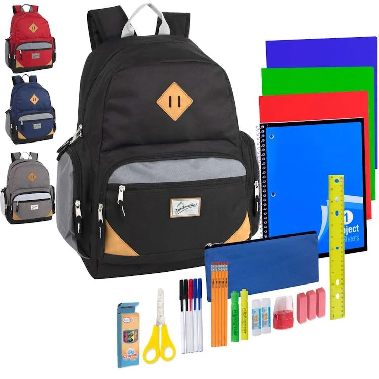 19" Backpacks - with 30 Piece School Supply Kits 1