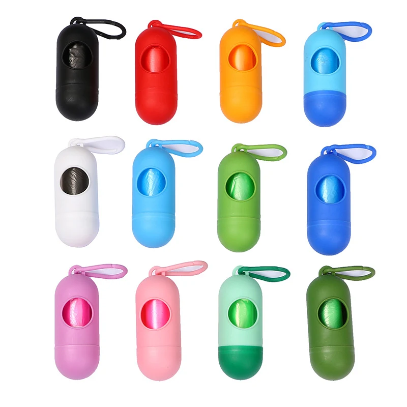 Pet Waste Poop Bag Dispenser with Plastic Carabiner 1
