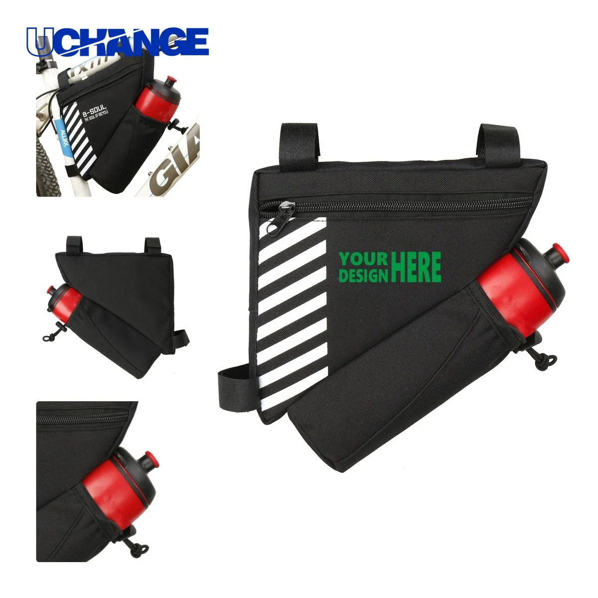 Bicycle Frame Triangle Bag Organizer with Bottle Holder 1