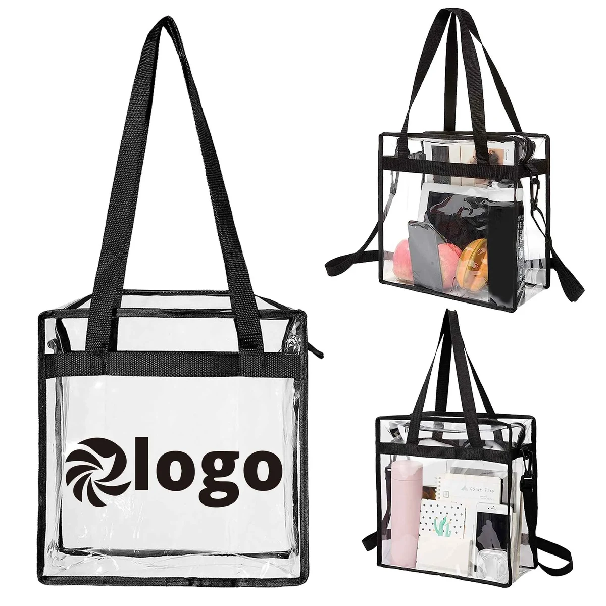Stadium Approved Clear Tote Bag with Zipper 1
