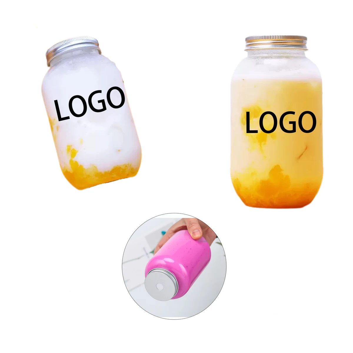 Disposable Plastic Milk Tea Bottle MOQ 10pcs 1