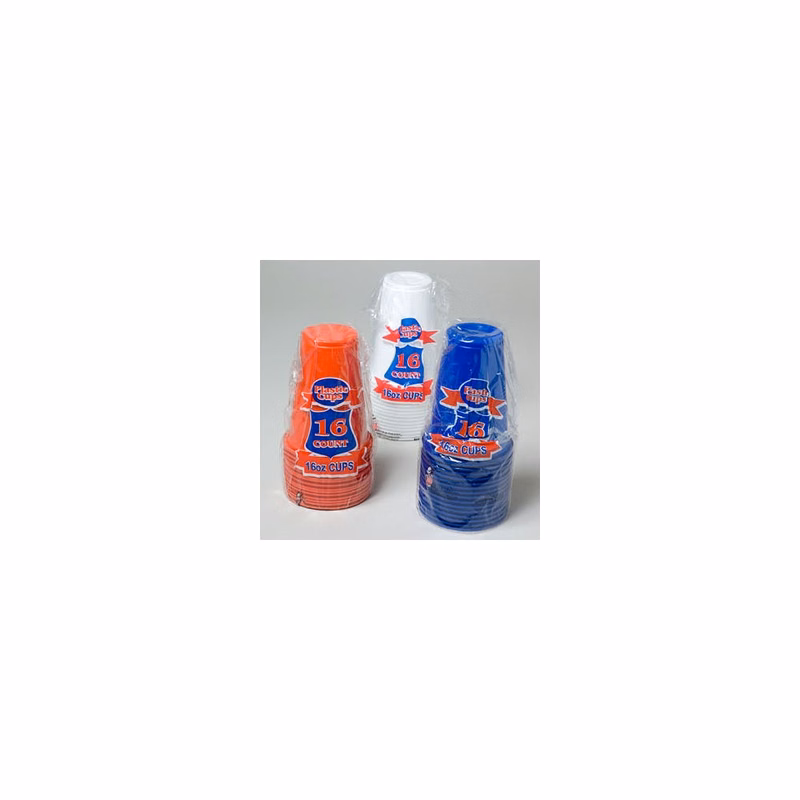 Plastic Cups - 16 oz Patriotic Colors 12 Pack