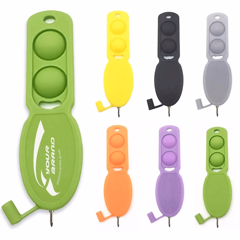 Silicone Portable Push Pop Pen With Carabiner