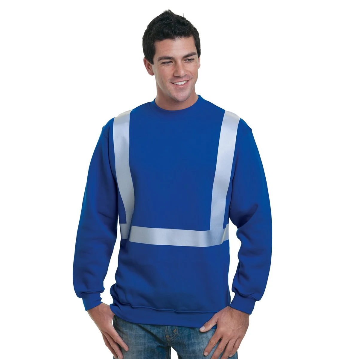 Men's USA-Made Hi-Visibility Crewneck Sweatshirt - 3792 1