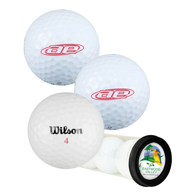 Three Ball Value Golf Gift Tube with Domed Imprint 1