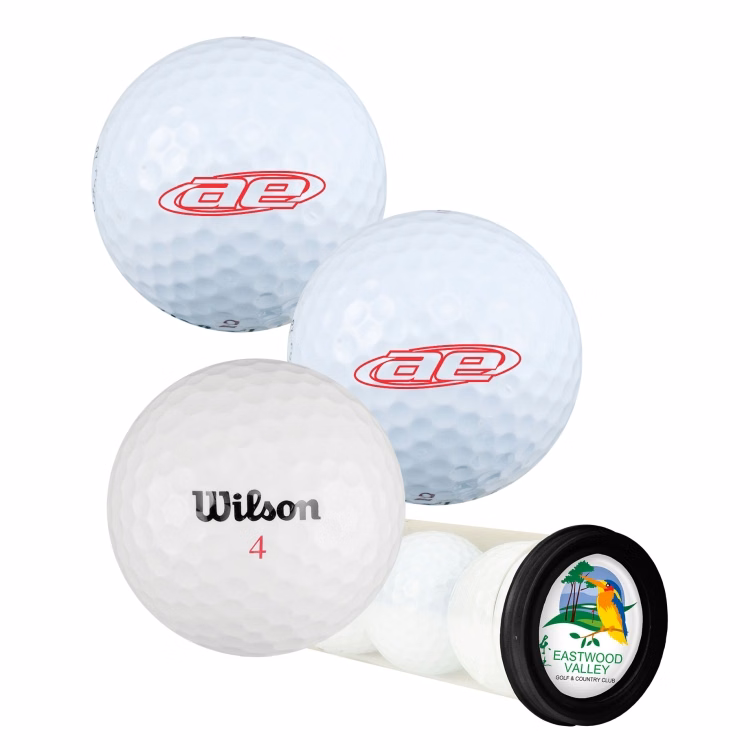 Three Ball Value Golf Gift Tube with Domed Imprint