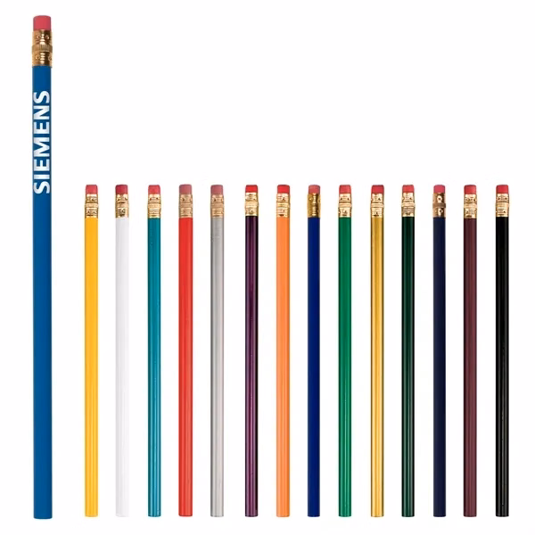 Custom 7.5 inch Wood Pencil with Gold Ferrule and Latex Free Eraser — Branded Pencil