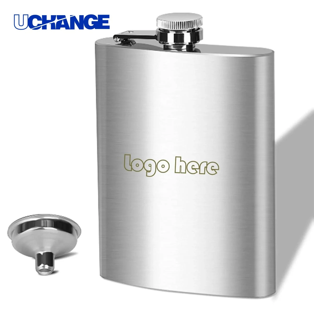 Stainless Steel Flask Container with Funnel (8 Oz), custom water bottle with logo imprint 1