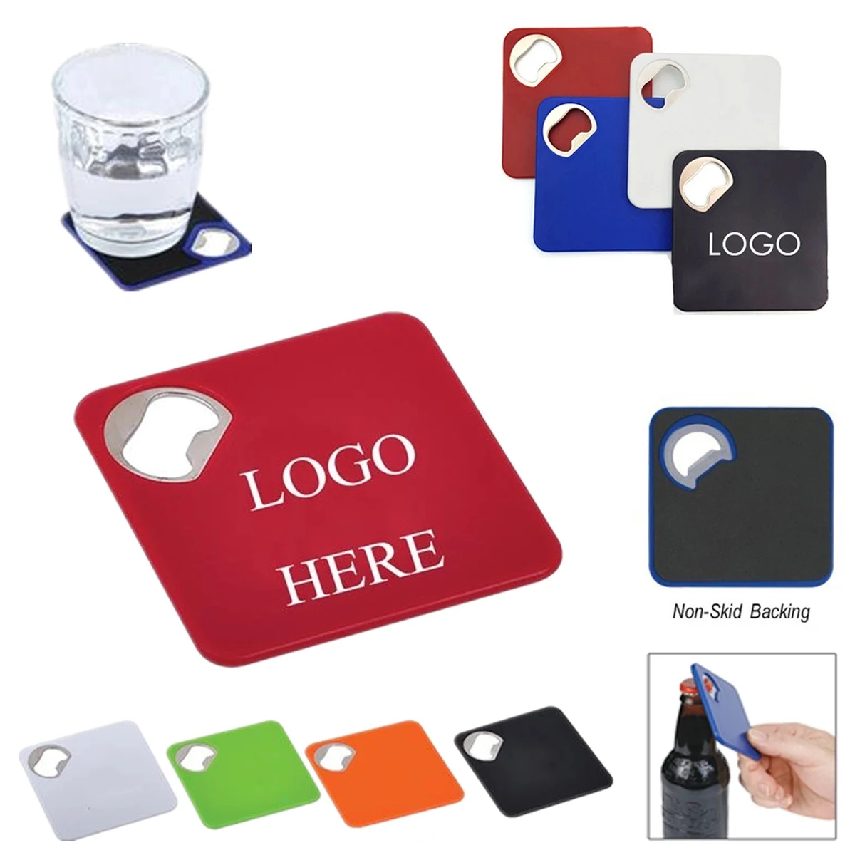 Beverage Coasters with Bottle Opener 1