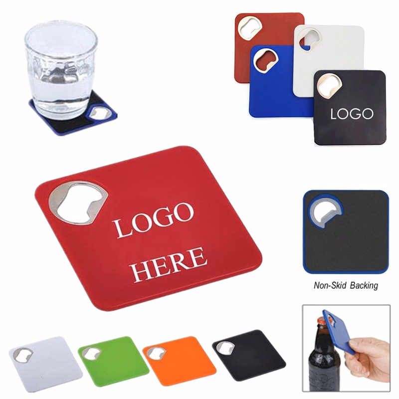 Beverage Coasters with Bottle Opener