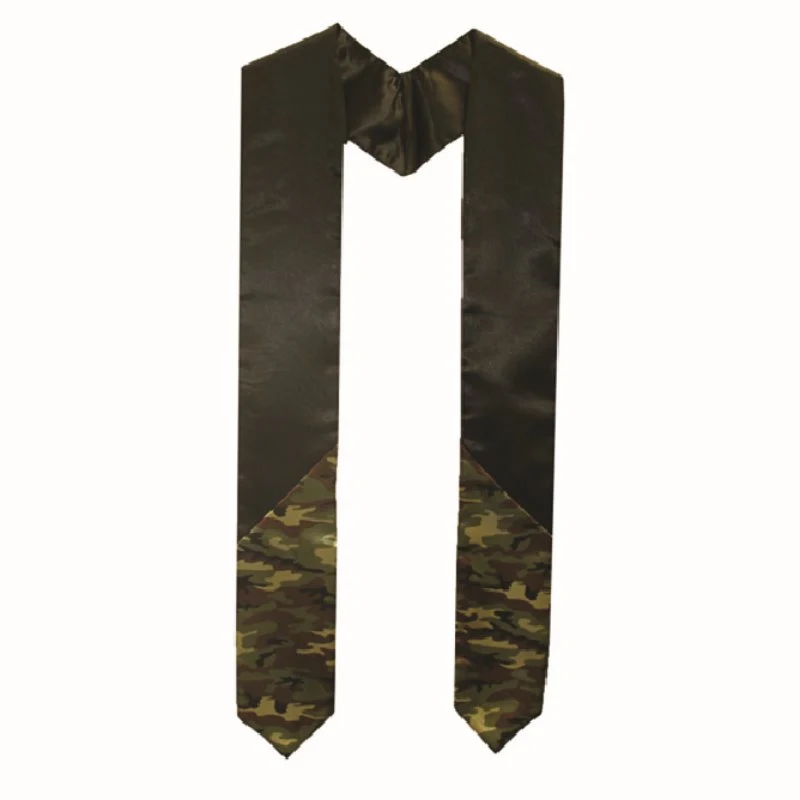 CLOSEOUT - 84" Camo/Black Graduation Stole - 2pcs Construction 1