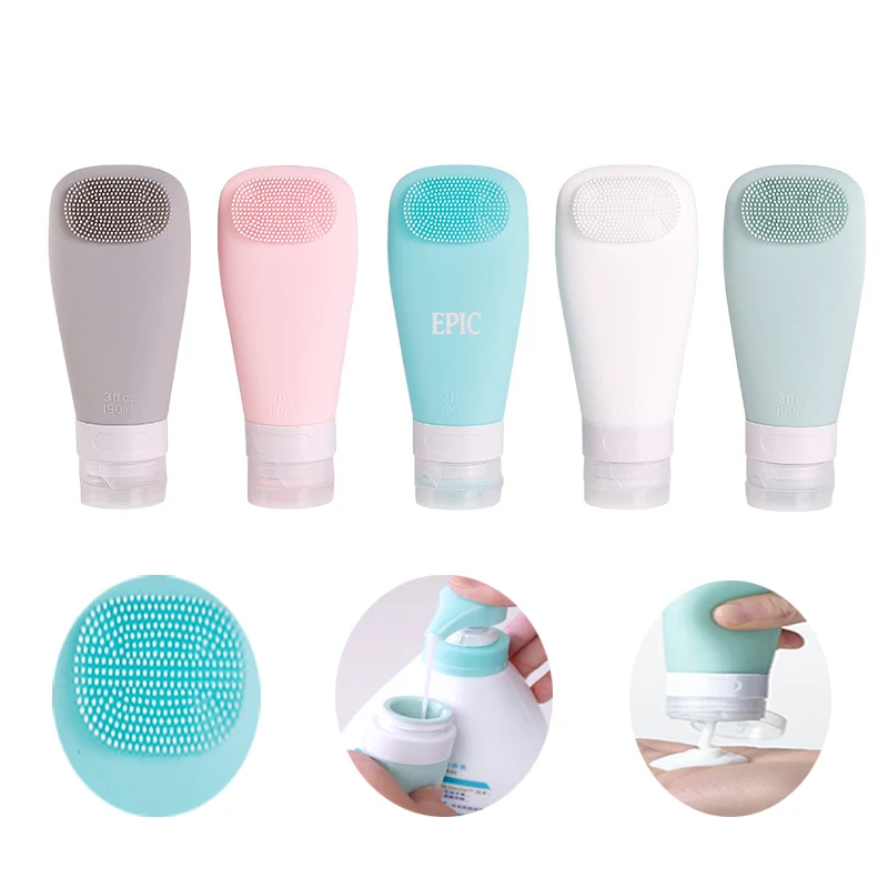 Squeezable Reusable Silicone Travel Bottle For Shampoo 1