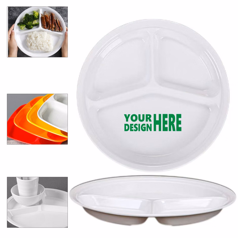 Safety Diamine 3-compartment Dinner Plate