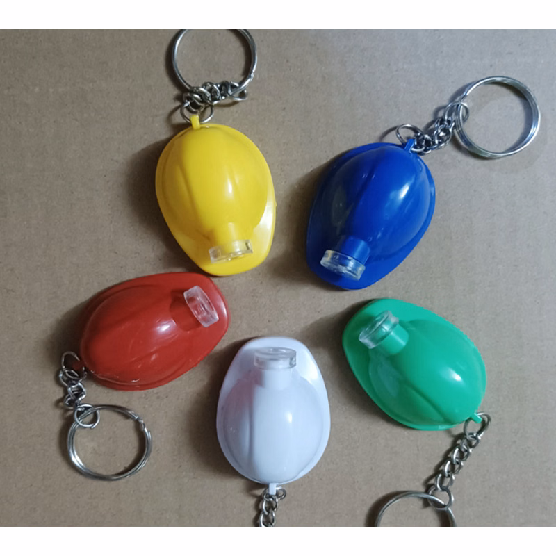 Hard Hat Keychain with LED Flashlight