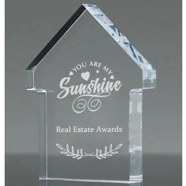 Optical Crystal House Paperweight Award 1