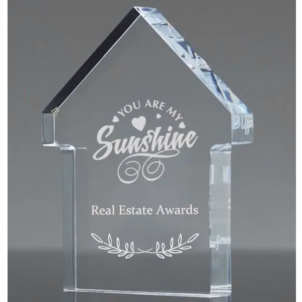 Optical Crystal House Paperweight Award