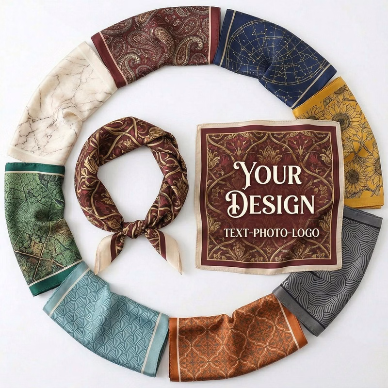 Premium 90x90cm Faux Silk Square Scarf