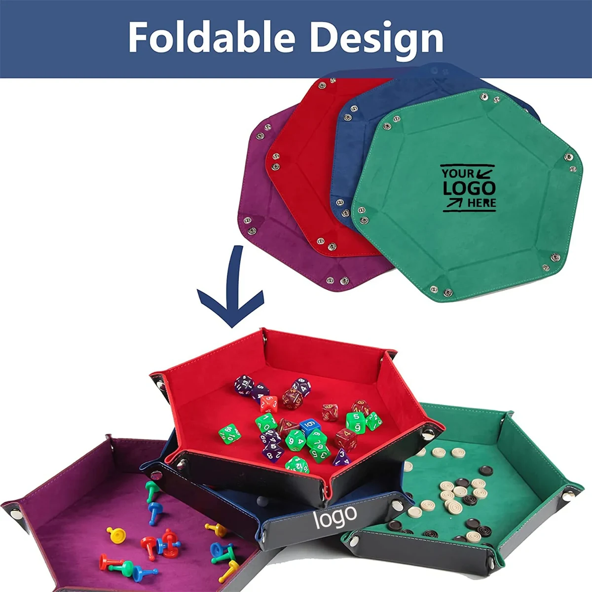 PU Foldable Leather Dice Trays 1