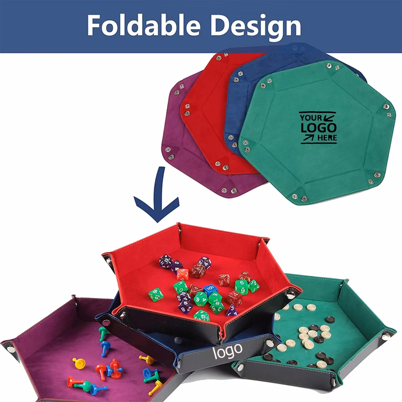 PU Foldable Leather Dice Trays