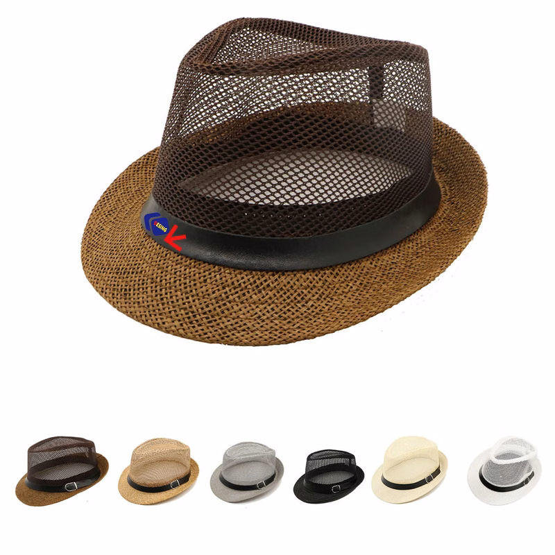 Mesh Crown Summer Panama Fedora Hat