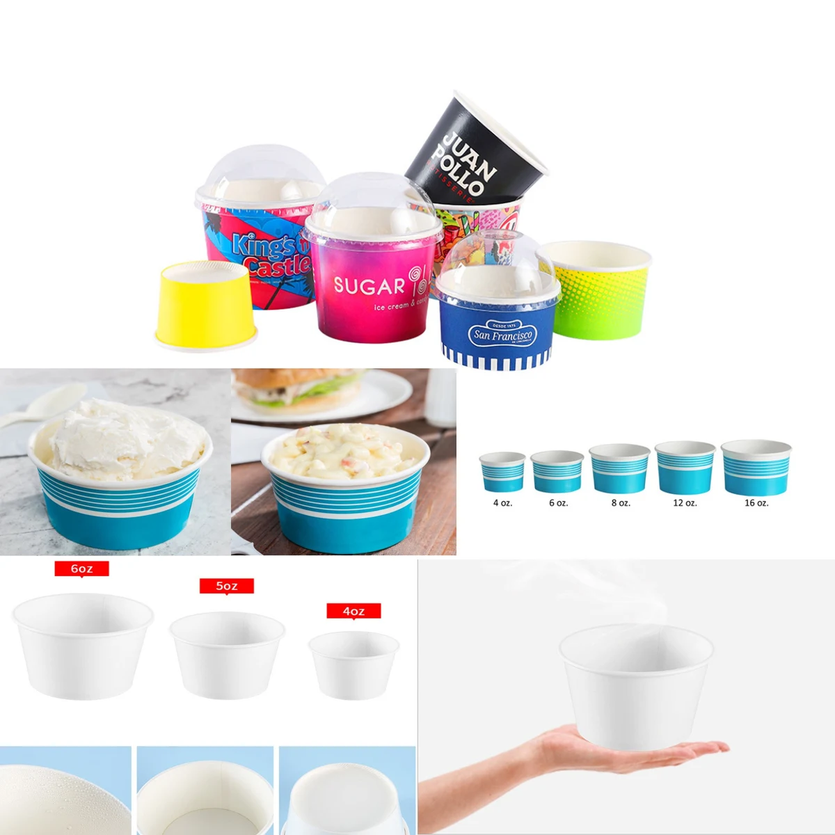 4 Oz. Custom Ice Cream Paper Dessert/Food Cup 1