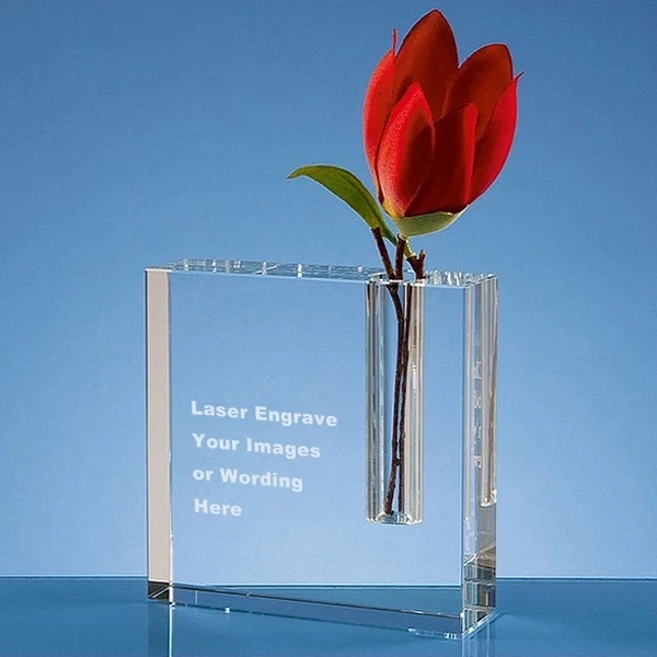 4" Square Crystal Bud Vase 1