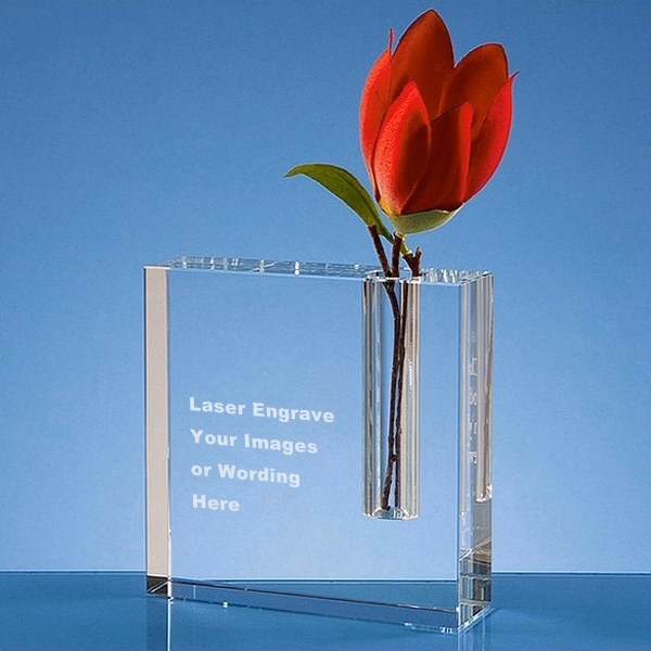 4" Square Crystal Bud Vase