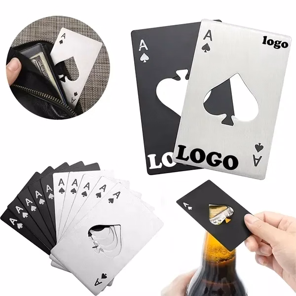 Custom Credit Card Size Bottle Opener — Pocket Carry Bar Hospitality Promo