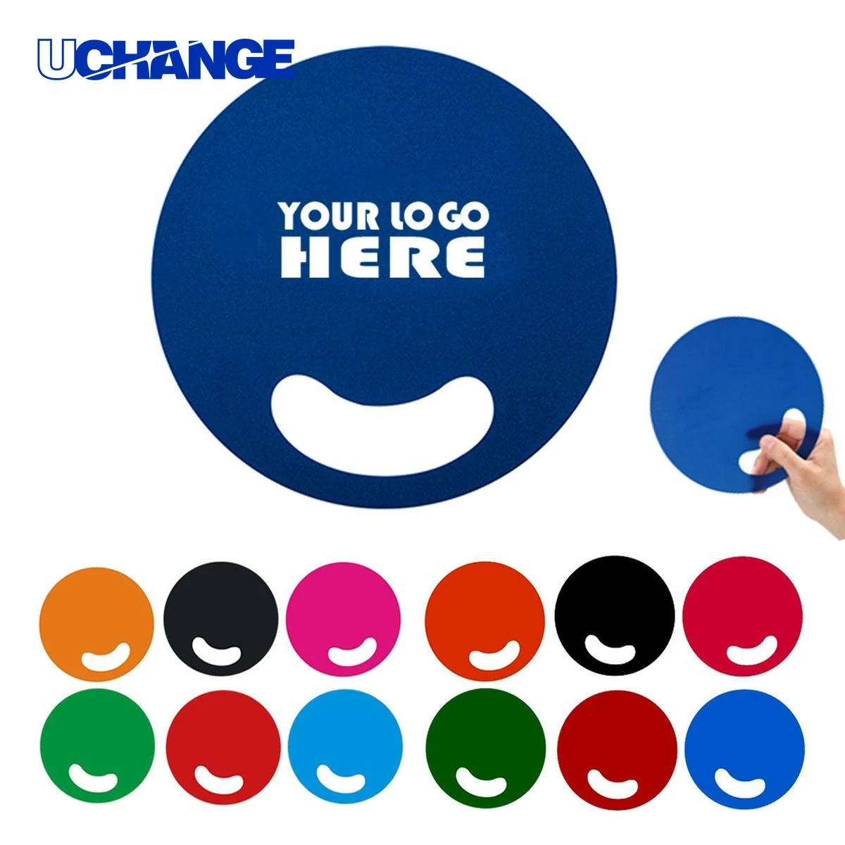 Round PP Handle-Less Advertising Hand Fan 1