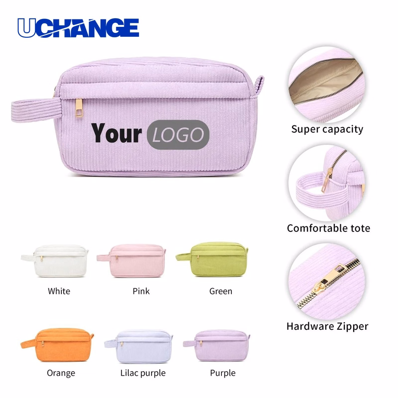 Corduroy Travel Cosmetic Bag Organizer