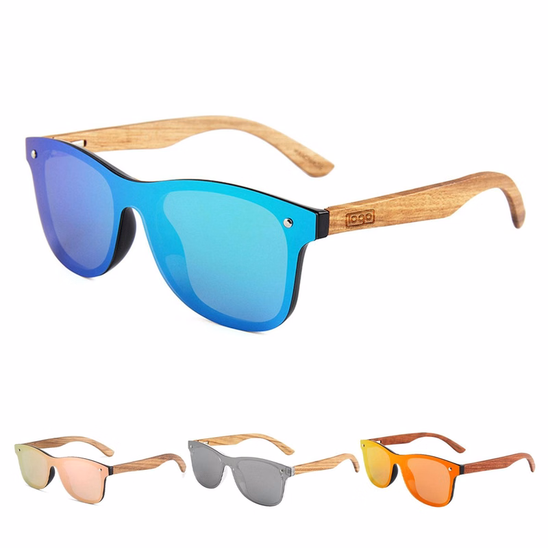 T Square Frameless Polarized Bamboo Wooden Sunglasses